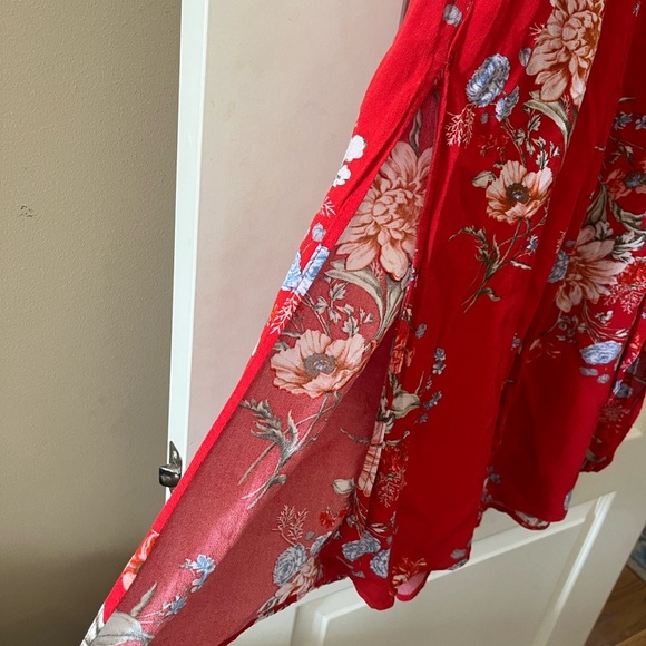 American Eagle Outfitters Red Floral Jumpsuit - Picture 9 of 14